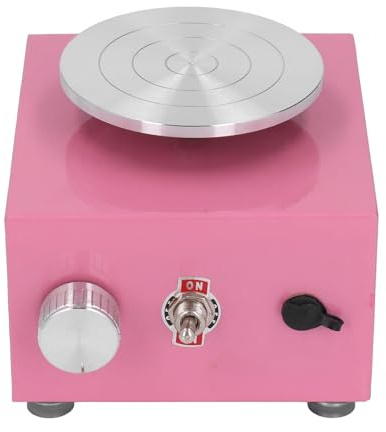 Mini-Töpferscheibenmaschine mit Stabilem Drehteller und Benutzerfreundlicher, Kompakter Größe, Leuchtendes Rosa, für Eltern-Kind-Interaktion (EU-Stecker)
