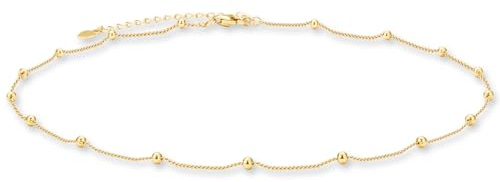 CERSLIMO Kette Silber 925 Gold Rosegold, Sterling Silber Choker Kette Damen Perle Halskette ohne Anhänger für Frauen Mädchen
