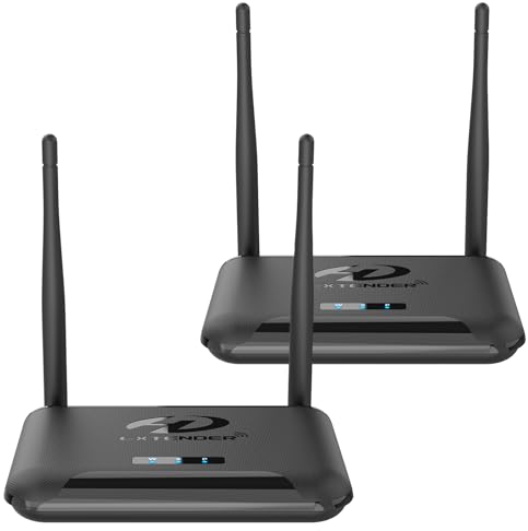 Trasmettitore e ricevitore HDMI wireless PAKITE, loop-out HDMI, estensore remoto IR, portata 200 m/657 piedi, da 1 TX a 4 RX, 1080P 60 HZ, streaming video da STB, laptop, PC a TV, proiettore(Nero)