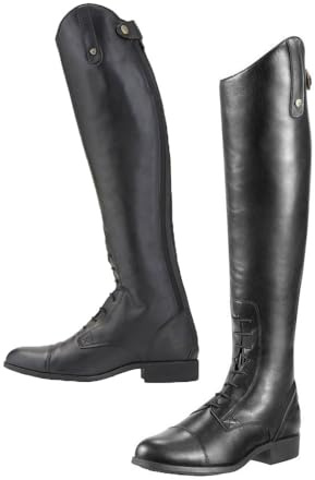 JIAYUTOO Las Mujeres Botas Ecuestres Retro PU Botas De Cuero De Caballero Con Cremallera Trasera Al Aire Libre De Gran Tamaño De Encaje Hasta Las Carreras De Caballos Botas De Montar (Black,37)