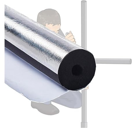 Frostschutz-Isolierrohr Rohrdämmung Rohrschale Selbstklebend Dämmmatten Rohrisolierung für Verschiedene Rohrisolierungen ID 20-377.0mm, Länge 95cm, Wandstärke 20.0mm(ID5-1/2(140.0mm))