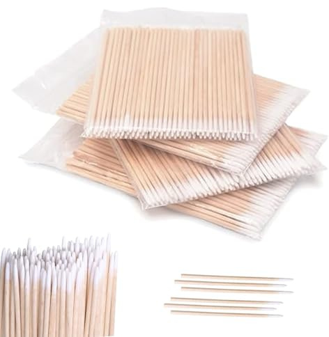 400pcs Microblading Cotton Swab with Wood Handle Small Pointed Tip Head for Eyebrow Tattoo Beauty Make-up Color Nail Seam Dedicated Dirty Picking Sticks pointed cotton buds cotton swabs cotton buds