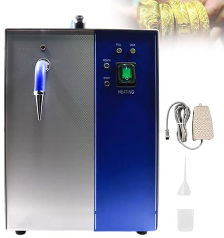 forplubossmmp Máquina De Limpieza A Vapor Profesional para Joyas, Oro, Plata Y Piedras Preciosas | Limpiador De Gemas De Acero Inoxidable con Boquilla Escape(con Interruptor De Pie) 1300W/2200W,4L
