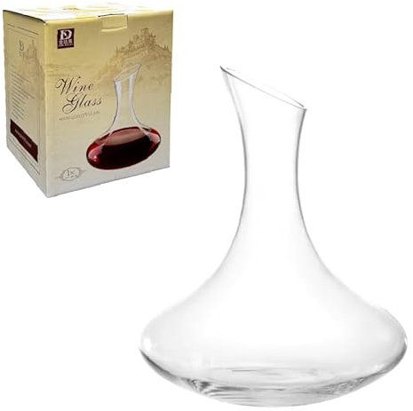 OCEANO Decanter Vino Caraffa per Decantare Areare Vino Rosso Vetro Trasparente Travaso Elegante Moderno Versatore per Serate Feste Idea Regalo Papà (Decanter, 1.78)