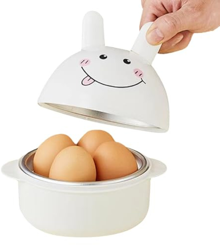Mikrowellen Eierkocher Für 4 Eier Robuster Eierkocher In Cartoon-Kaninchenform Mikrowellen-Eierkocher, Mikrowellenhuhn Eier Kochen Küchenhelfer Kochutensilien Für 4 Eier