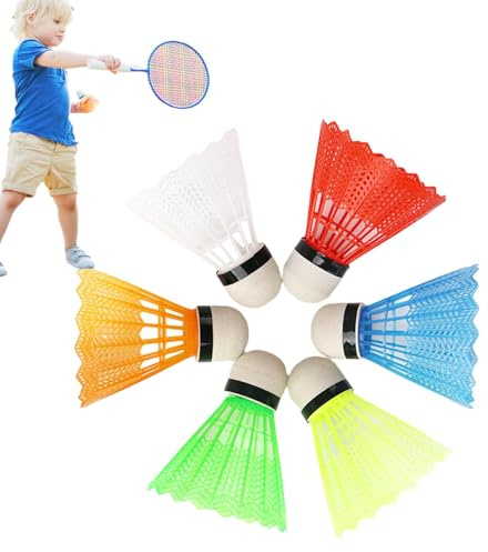 Federbälle, Federbälle für Badminton, buntes Federball-Set für Stocktraining | Trainings-Badmintonbälle, Federbälle für junge Spieler, Schlägerspiele