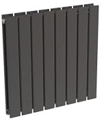 Radiateur anthracite mural eau chaude horizontal acier double lame | 60 x 60 cm 883 Watt chauffage central | 4 raccordements 15x21 (1/2) série NYTIA by NOYON & THIEBAULT