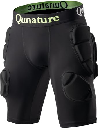 Qunature Pantalones Cortos de Protección de Cadera, Coxis con Acolchados para Snowboard, Patinaje y Esquí para Hombres y Mujeres, Ropa Deportiva Resistente a los Impactos al Aire Libre