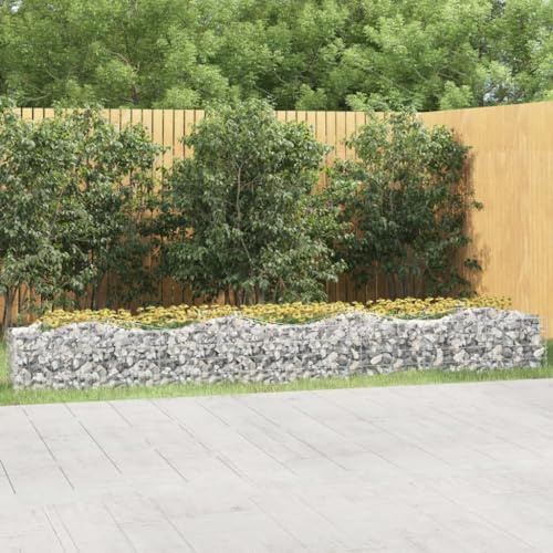 Festnight Gabionen Hochbeet Metall 400x50x50 cm Gabionenkorb Steingabione Hochbeete für Garten Balkon Blumenkübel Pflanzkorb Steinkorb Ziergabione Pflanzkasten Pflanzkübel Blumenkasten