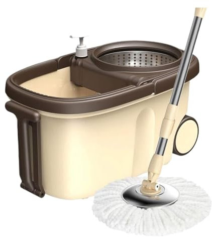 SHCHNA Mopa Mop Mopas Fregona Trapeador Giratorio De 360 ​​Grados con Autoescurrido, Cabezales De Trapeador Lavables, Fácil De Usar Y Almacenar Trapeador de Limpieza
