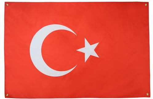 AZ FLAG Flagge Türkei 150x90 cm Fahne Türkische Leichtes Polyester 4 Ösen | Für innen dekorative Flagge Türkiye doppelte Nähte und verstärkte Kanten mit Metallösen