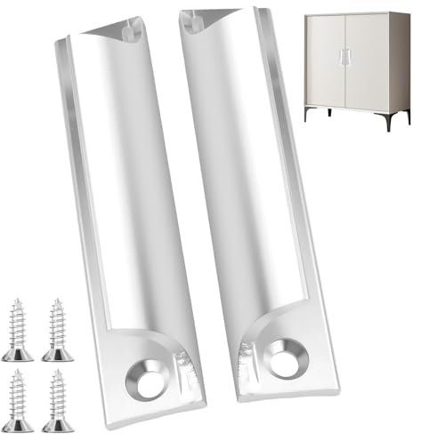 2 maniglie per porta del balcone, con 4 viti, colore bianco, maniglia per porta del balcone, maniglia esterna in lega di alluminio, accessori per mobili per porte, finestre, cassetti, porte