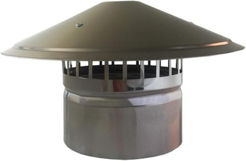 Tapa de Chimenea de Acero Inoxidable, Impermeable, Redonda, con Protector de Lluvia, para Estufas de leña, chimeneas y Salidas de Humo (180 mm)