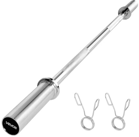 VEVOR Langhantelstange verchromte Zugstange 120 cm mit geriffeltem Griff für Krafttraining Gewichtheben Kniebeugen Kreuzheben Bankdrücken, Hantelstange für 5 cm Hantelscheiben mit 227 kg Tragkraft