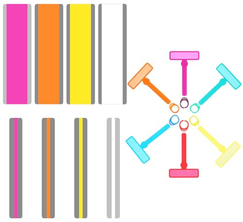 Lot de 20 outils de lecture pour dyslexie, 8 bandes de lecture guidée avec 6 surligneurs de doigts, 6 anneaux de doigts, superpositions de texte coloré pour TDAH et lecteurs précoces