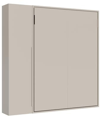 Careg Letto matrimoniale verticale a scomparsa Breganze 160 con armadio 1 anta sx Argilla; Made in Italy.