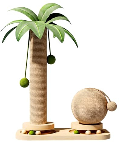 Torre para Gatos – Gatito Vertical de sisal, de Juego para Gatos, árbol de Madera con Almohadillas de Felpa Suave, Muebles para Mascotas para Interiores, múltiples Niveles y Juguetes Colgantes