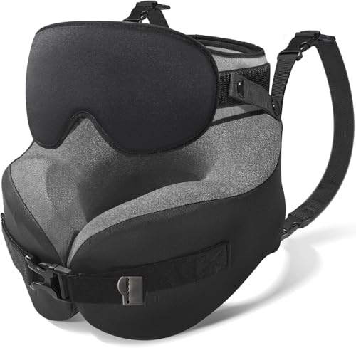 Umisleep Travel Pillow, Memory Foam Neck Pillow for Travel with 360°Support, Adjustable & Detachable for Airplane & Car, Ergonomic Neck Cushion for Adults with Eye Mask & Carry Bag, Black