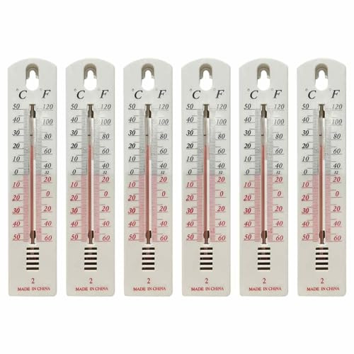 Termometro da parete 6 pezzi per giardino, interni ed esterni, ℉ e ℃, termometro per serra, misuratore di temperatura