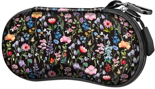 FINTIE Custodia Occhiali da Sole, Porta Rigida Occhiali da Sole in EVA con Moschettone, Portaocchiali Astuccio per Uomo Donna Ciclismo Sportivi | Custodia per occhiali da sole antigraffio in EVA, con moschettone e cerniera, per occhiali sportivi e da ciclismo