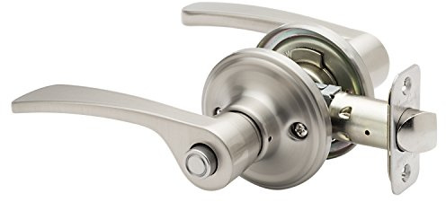 Copper Creek KL2231SS Scandinavian Push Button Privacy Kash Non-Handed Lever, Satin Stainless