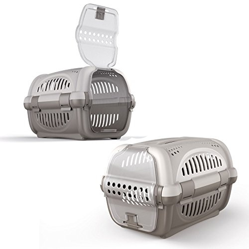 CAT CENTRE Premium Pet Carrier, Cat Dog Transport Box, Grey