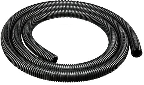 sourcing map Gaine Cable électrique Fil Protection Tube ondulé PP tuyau noir 17mm intérieur Dia 21.2mm extérieur Dia. 1.6m long