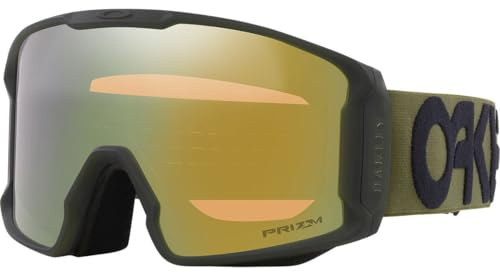 Oakley Line Miner Large Snow Goggle, New Dark Brush Strap w/Prizm Sage Gold Lens
