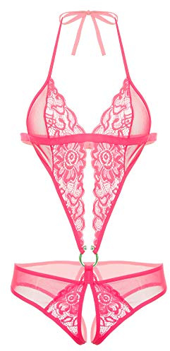 Avidlove Sexy Lingerie for Women Mini Teddy Lingerie Halter Bodysuit One Piece Lace Babydoll
