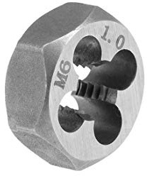 Sechskant-Schneideisen mit Gewinde M6 x 1 Schritt aus Karbonstahl, metrischer Sechskant, Präzisions-Klasse: 6 g
