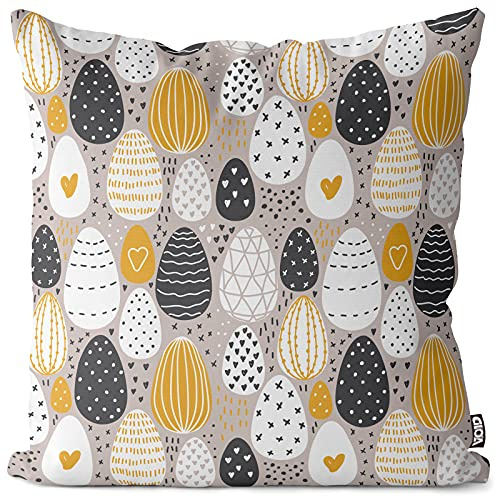 VOID Skandinavische Ostereier Kissenbezug 40x40 Kissenhülle Polyester Zierkissen Couchkissen Ostern Osterdeko Deko, Kissen Größe:40 x 40 cm