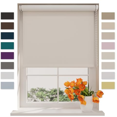 DTCH® Verdunkelungsrollo, schneeweiß, 200 x 190 cm | Für Fenster, 100% verdunkelnd, Wand- oder Deckenmontage, Klemmfix separat erhältlich, Breiten bis 240 cm, kindersicher
