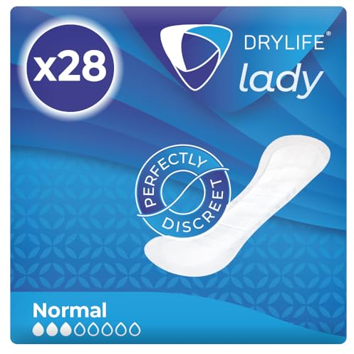 Drylife Lady Normal Prämie Dünne Inkontinenzeinlagen für Blasenschwäche | Ultra-Dry-Technologie, Anti-Auslauf-Barrieren & Aktive Geruchssperre für Damen (28 Stück)