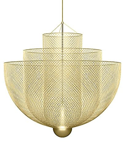 XYBZJP Lustres à LED, Suspension en Forme de Grille en Métal, Suspension de Plafond de Luxe Creative Light, Lustre de Style NordiqueAbat-Jour en Fer Villa Salon Décoration Luminaire