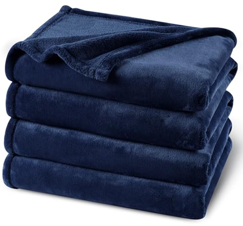 PHF Kuscheldecke Flauschig Fleecedecke 220x240cm - Oeko-Tex Weich Warm Wohndecke, 1PC Decke Blanket für Couch Sofa Bett, Tagesdecken & Kuscheldecken, Sofa überwurfdecke, Marine Blau