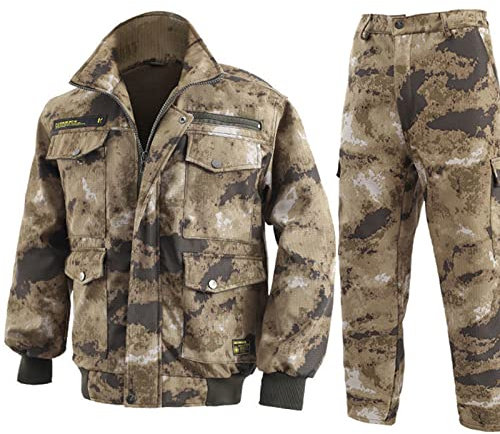 Tuta mimetica invernale da uomo, tattico militare da caccia BDU in pile foderato, camicia militare giacca cappotto e pantaloni., Mimetico, X-Large
