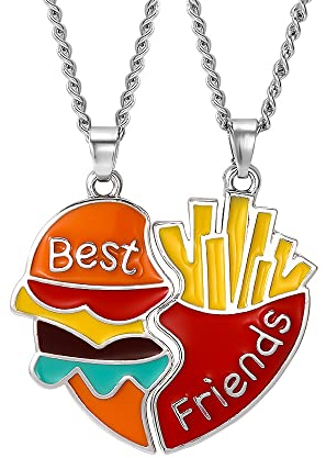 Ozmw 2 Pieces Friendship Necklace, Freundschaftsketten für 2 Mädchen, Best Friend Birthday Gift BFF Necklace