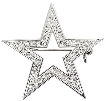 HAICN Broche con forma de estrella, Broche Cierre Clip de diamantes de imitación de cristal, Broche esmaltado, Accesorios de joyería de moda, Joyería de boda para niñas, Metal
