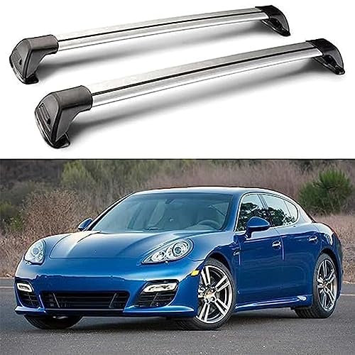 CCLXWY Barres de Toit pour Panamera (970) Sedan 2004-2015 Galerie de Toit pour Voitures Porte-vélos Coffres de Toit Porte-Bagages Rails de Toit Intégrés Pré-assemblé avec Serrure,B