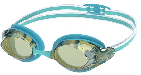 Speedo Vanquisher 3.0 Mirrored Glasögon för Kvinnor, Bachelor Button, Ljusblå, Gold Mirror, One Size