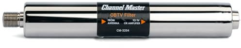 Channel Master OBTV Filter – Reduces Pixelation & Signal Issues from FM, LTE, 4G, 5G Interference, Indoor/Outdoor Use, Built-in O-Ring for Weather Protection, Enhances OTA Digital HDTV Signal Quality