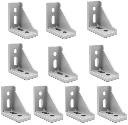 10st Befestigungsmaterial Winkel, 3060 aluprofil verbinder, Winkel Befestigung Nut, Eckwinkel Eckverbinder Aluminium Winkelverbinder für Winkel Wandhalter Montagematerial TAOZHUGONG (3060 - 10pcs)