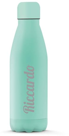 THE STEEL BOTTLE - Incisione a Laser su Bottiglia Termica in Acciaio Inox, Isolamento sottovuoto a Doppia Parete, capacità 1000 ml, Chiusura Ermetica, Borraccia Portatile (AQUAMARINE)