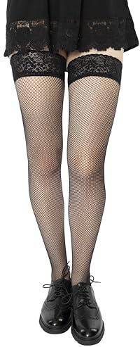 MANA MANA fisknätsstrumpor - bekväma och fashionabla damstrumpor | trendiga upphängningar för varje tillfälle | många färger för varje outfit | perfekt för varje kvinna, Svart, M-L