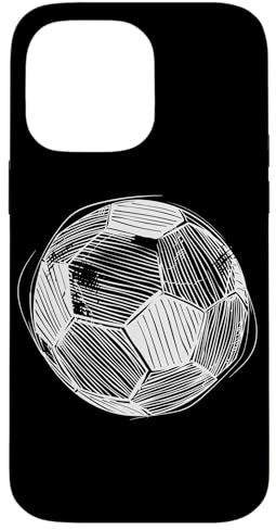 Coque pour iPhone 14 Pro Max Ballon de football Dessin au trait Football Pitch