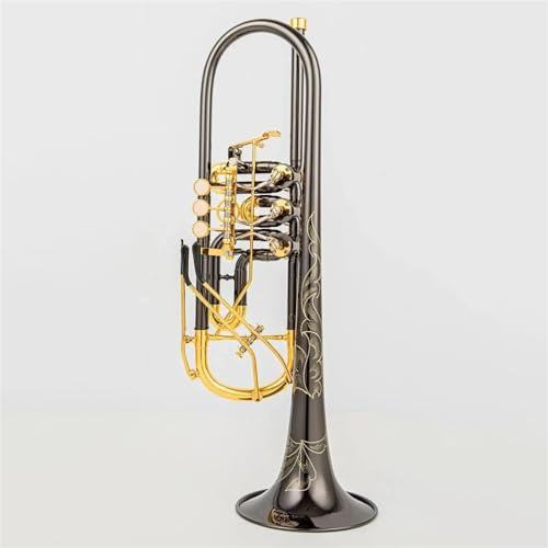 Trompete Bb-Trompeten-Drehventil Typ B Flacher Messing-Flachschlüssel Professionelle Trompeten-Musikinstrumente