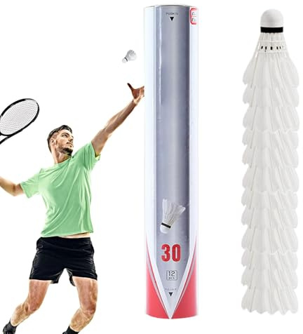 Volanti da badminton in d' , da badminton, 12X Volante per palline sportive, palle da badminton sportive di allenamento ad alta velocità per allenatori familiari principianti