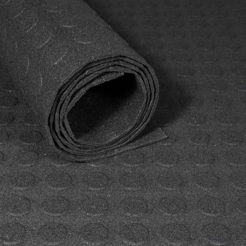Tapis en caoutchouc recyclé en rouleau - Pastillé 3 mm - Largeur 120 cm