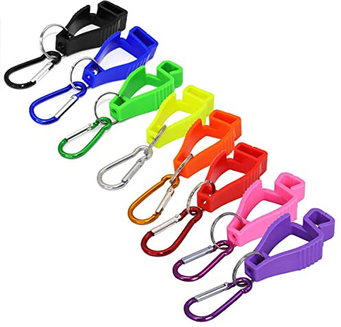 Qusedwey 8pcs Glove Clips for Work Glove Holders Glove Belt Clip with Metal Carabiners for Construction Worker Guard Labor