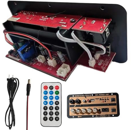 Scheda amplificatore di potenza per auto, scheda amplificatore di potenza audio auto,Modulo amplificatore audio digitale da 12 V e 24 V | Scheda altoparlante wireless con telecomando, kit elettronico